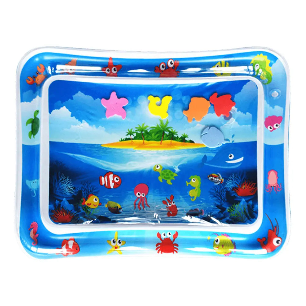 Water Sensory Playmat with Fish Tummy Time Mat for Bored Indoor Cats