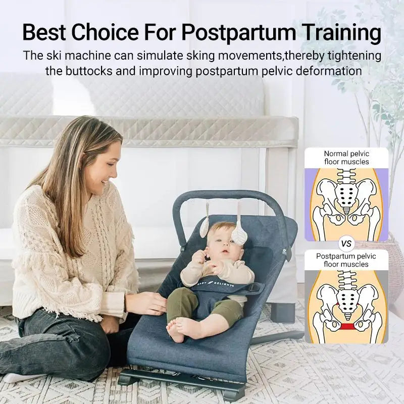 "Foldable 3-in-1 Ski Trainer: Leg, Pelvic & Hip Strengthener, Home Gym Equipment"