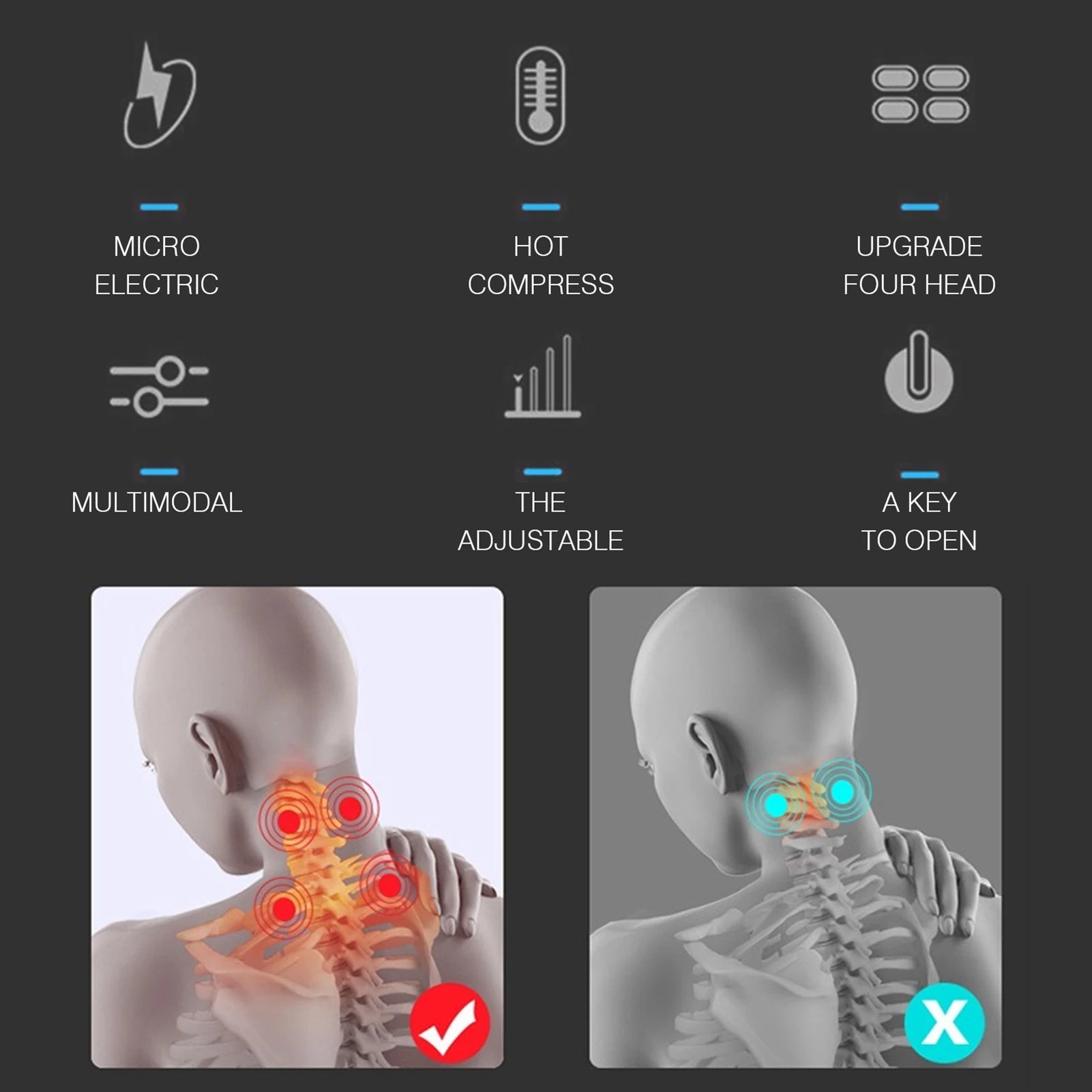 Neck Massage Machine for Head And Neck Protection Heating, Light Vibration, Hot Compress