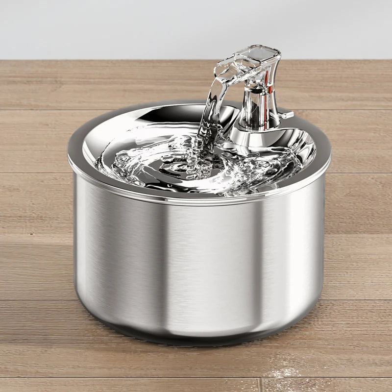 2L Stainless Steel pet water dispenser, Automatic  with optional sensor and Filtration System