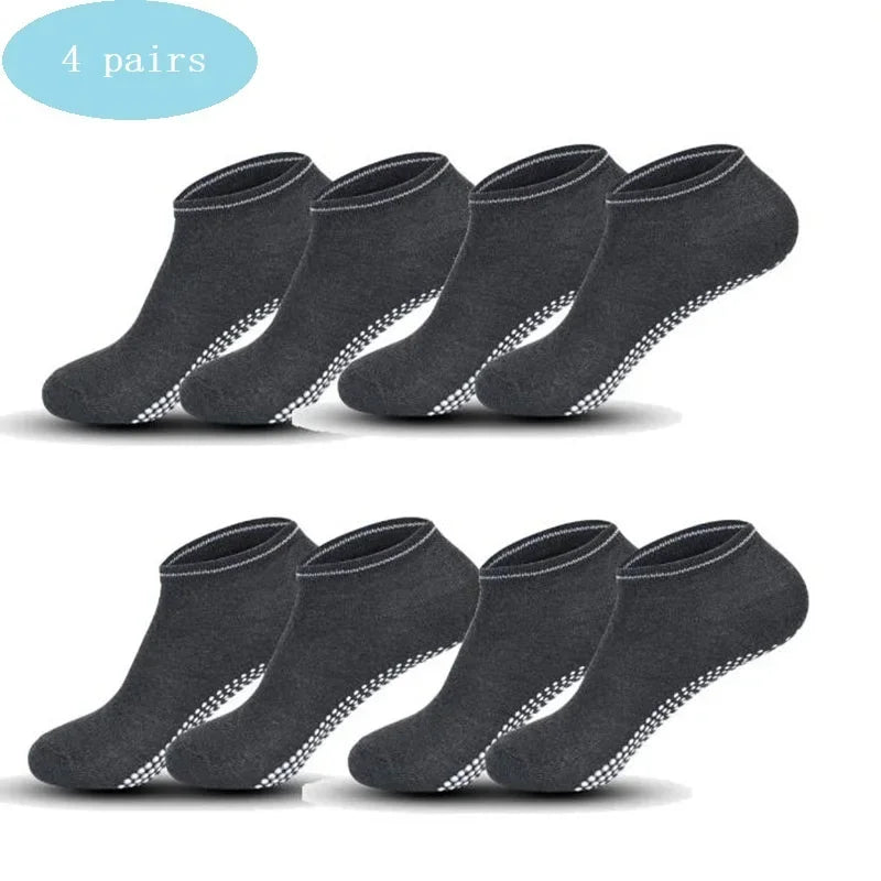 4 pairs Yoga Socks Women Cotton Silicone Non-slip Pilates Grip Towel Socks