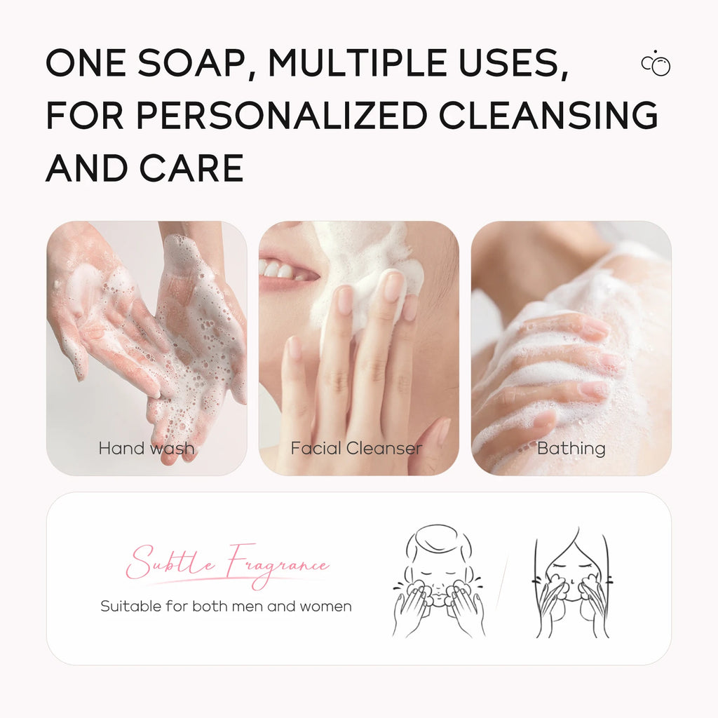 LAIKOU Japan Sakura Bar Soap 5pcs Deep Cleansing Soften Skin Even Tone 90g