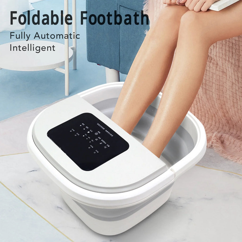 Foot Soak Tub Smart Foldable 420W 8L Large Capacity Heating Foot Massager with 8 Set Rollers