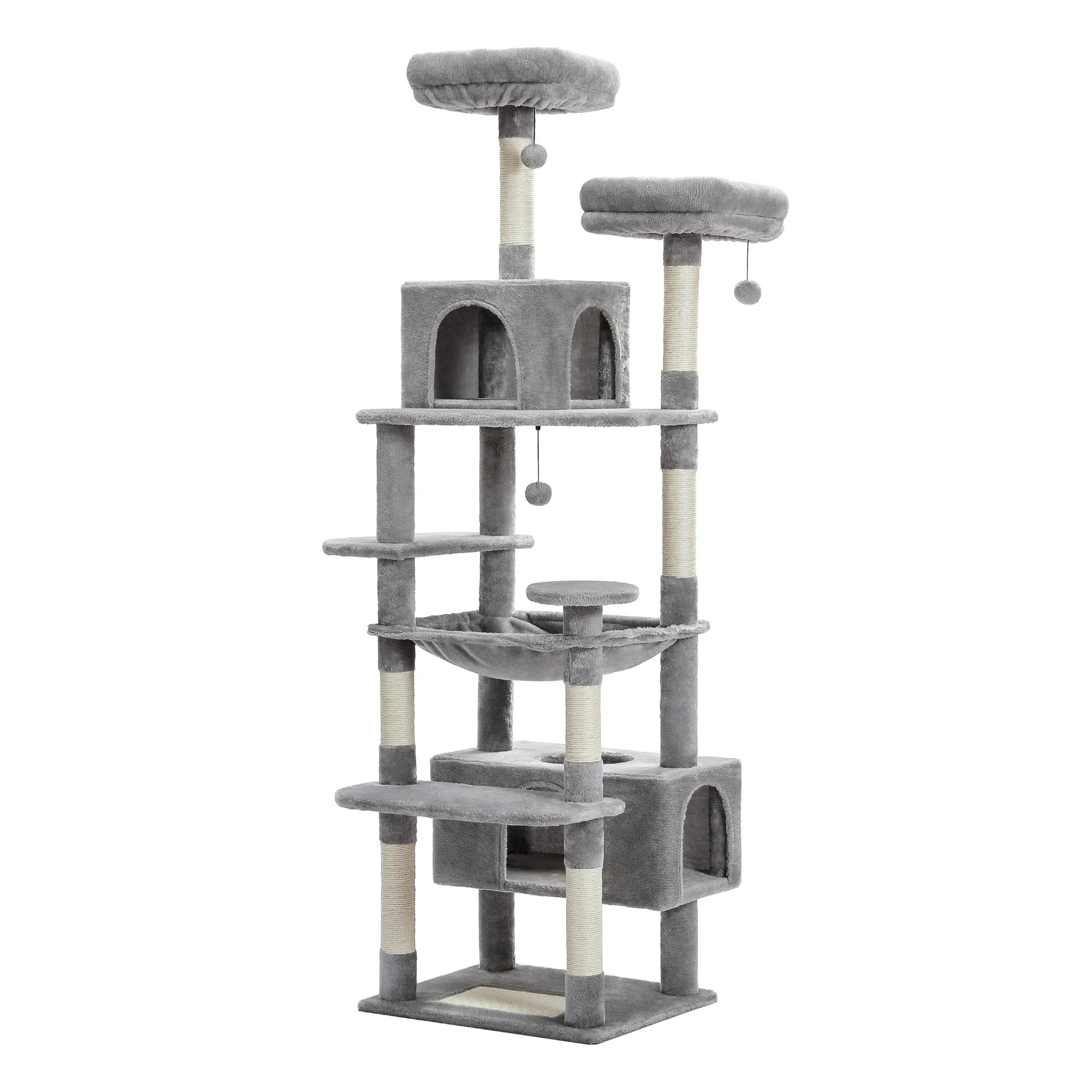 Large Cat Tree Tower Multi-Level Plush Cat Condo with Scratching Posts, Scratching Boards, Perches Caves