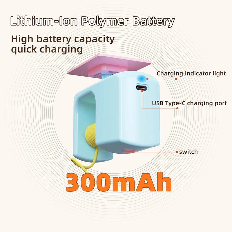 Interactive Hanging Cat Retractable String, Rechargeable Toy with 3 Flying Feathers