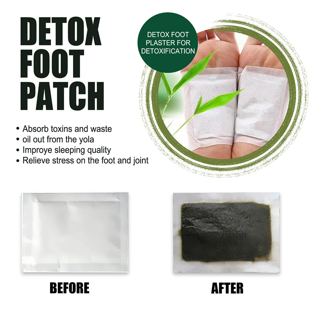 Detox Foot Patches Natural Herbal Deep Cleansing, Toxins Cleansing, Relieve Stress, Help Sleeping