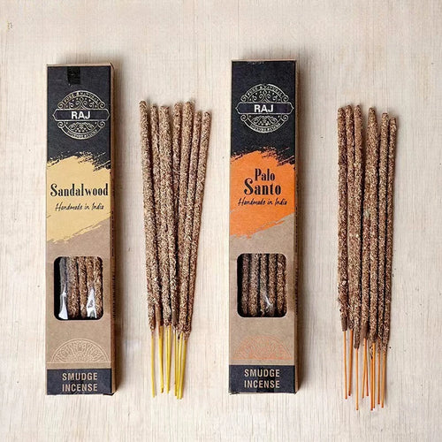 1 Box RAJ Indian Natural Handmade Sandalwood Ancient Grass Incense Sticks Palo Santo