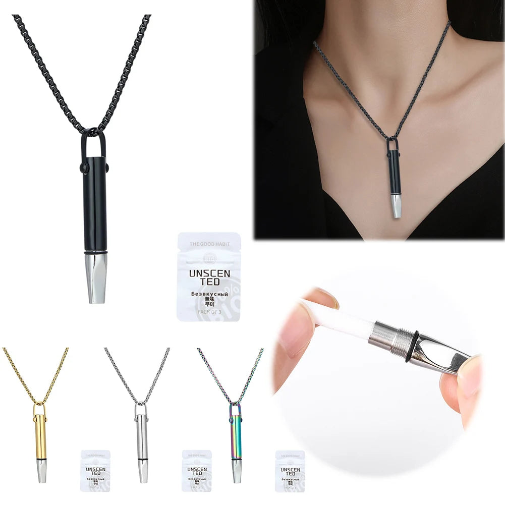 Stress Anxiety Necklace Mindfulness Breathing Tool Natural Calming Relief Quit Smoking
