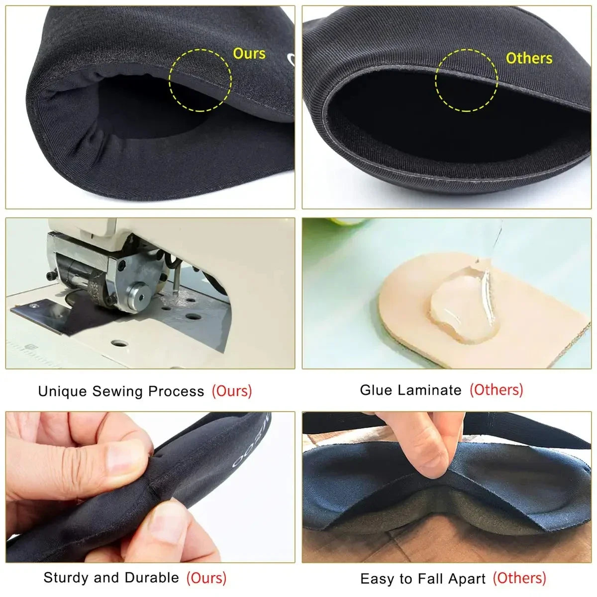 Eye Mask for Sleeping 3D Contoured Cup Blindfold, Molded, Block Out Light