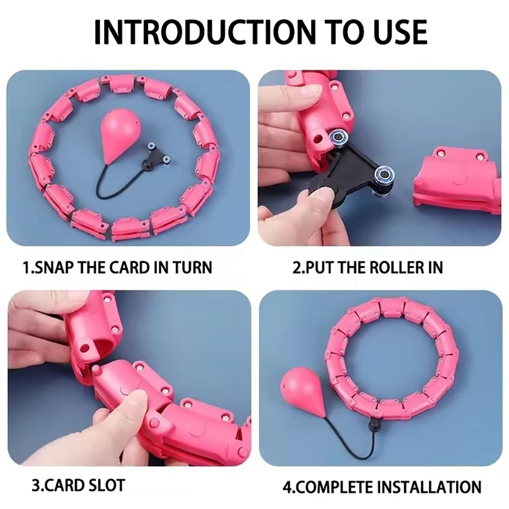 Weighted Fitness Circle Hoops for Weight Loss, Plus Size Smart Exercise 2 in 1 Adjustable with Detachable Knots