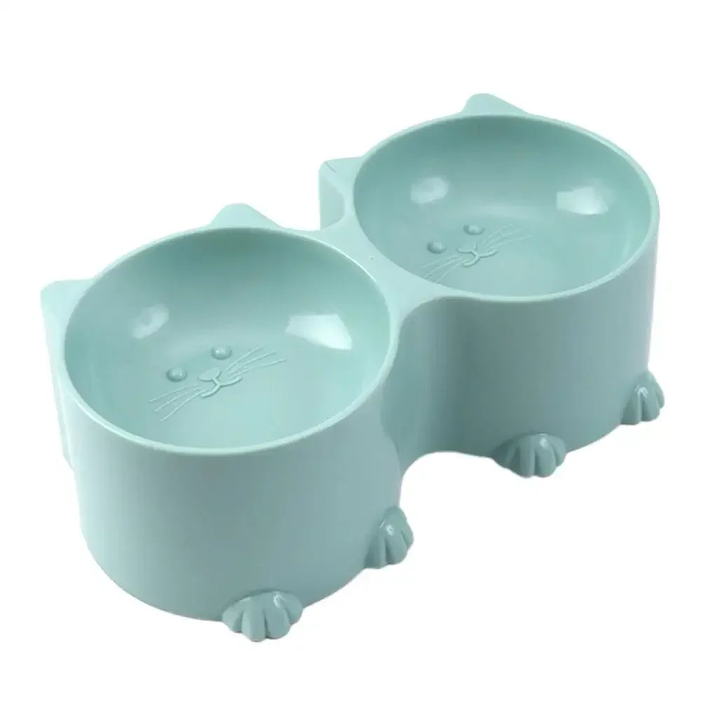 Feeder Food And Protective Raised Elevated Cat Tall Pet Tilted Design Water Bowl Set