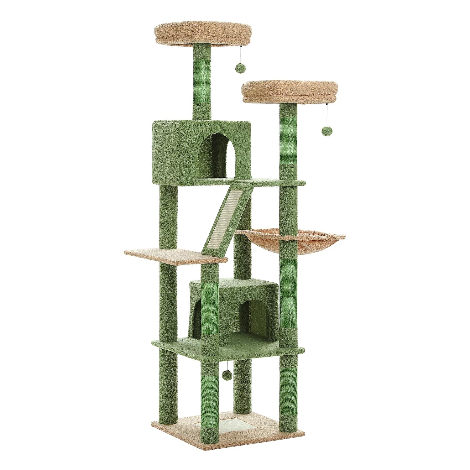 Large Cat Tree Tower Multi-Level Plush Cat Condo with Scratching Posts, Scratching Boards, Perches Caves