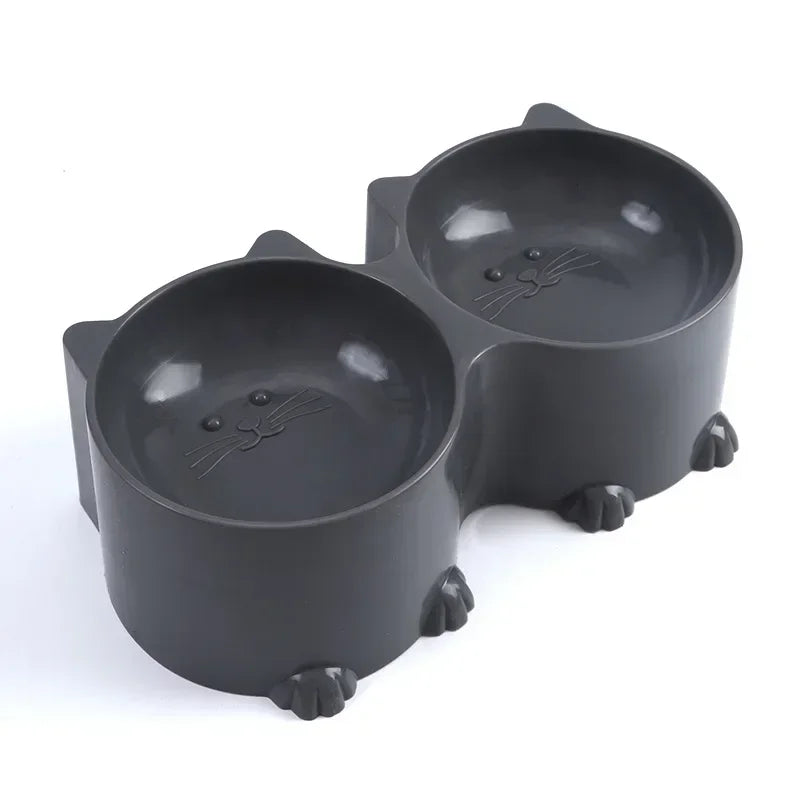 Feeder Food And Protective Raised Elevated Cat Tall Pet Tilted Design Water Bowl Set