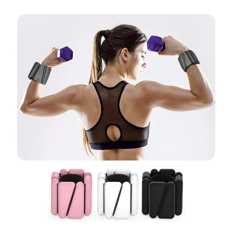 1pair  2-4lbs Adjustable Wrist Ankle Weights - Silicone Strength Training Bracelets for Yoga Running Swimming