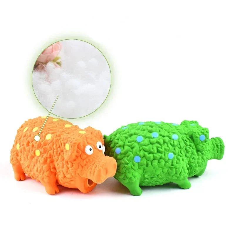 Pig Dog Squeaky Toy That Oinks and Grunts, Pet Chew Toy For Small Medium Large Dogs