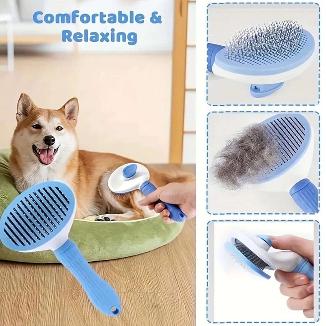 7 Pack Pet Grooming Set, Hair Removal Comb, Flea Comb, Shampoo Brush, Pet Nail Clippers, Toothbrush Set