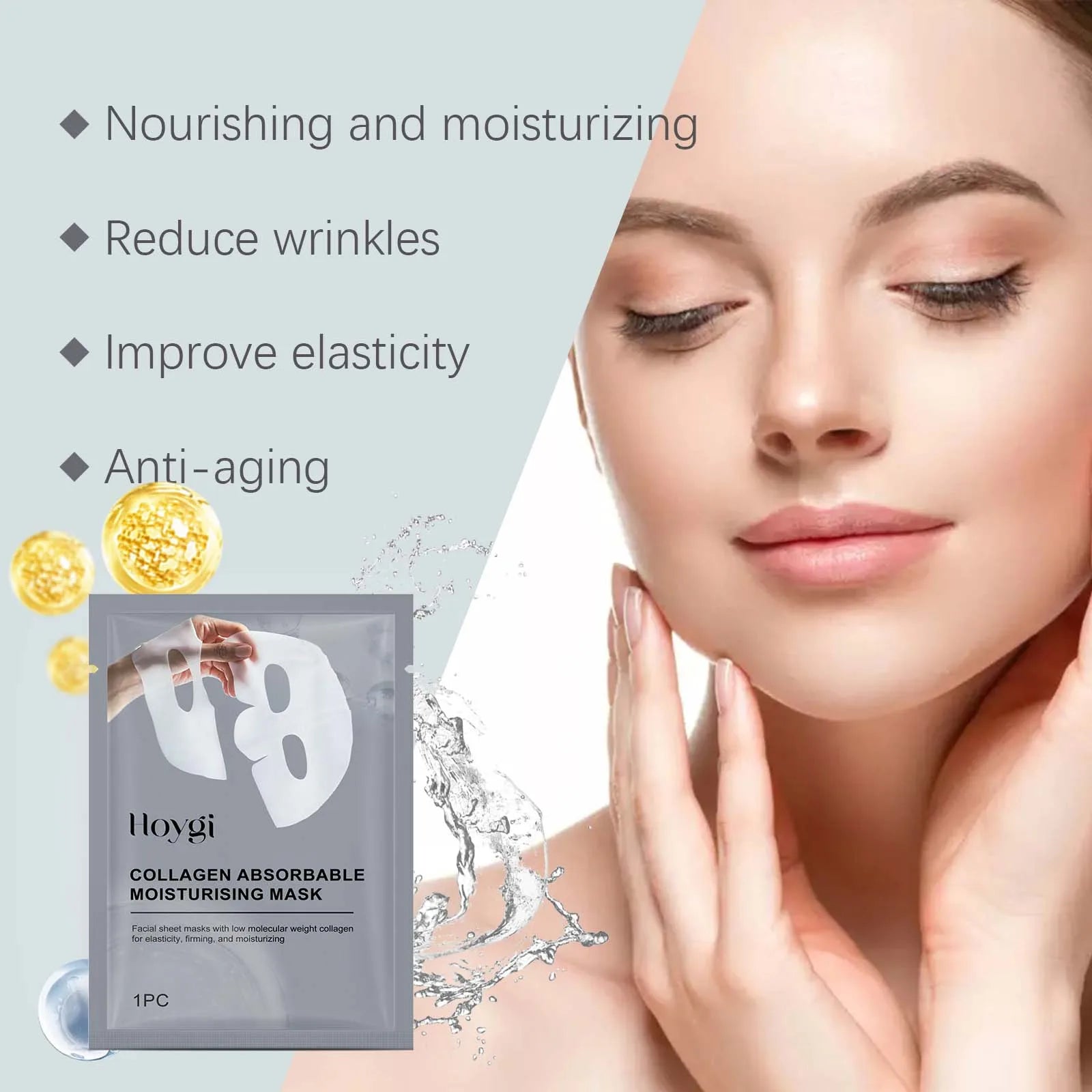Collagen Absorbable Moisturizing Mask Overnight Lifting, Wrinkle Smoothing, Hydrating Facial Mask