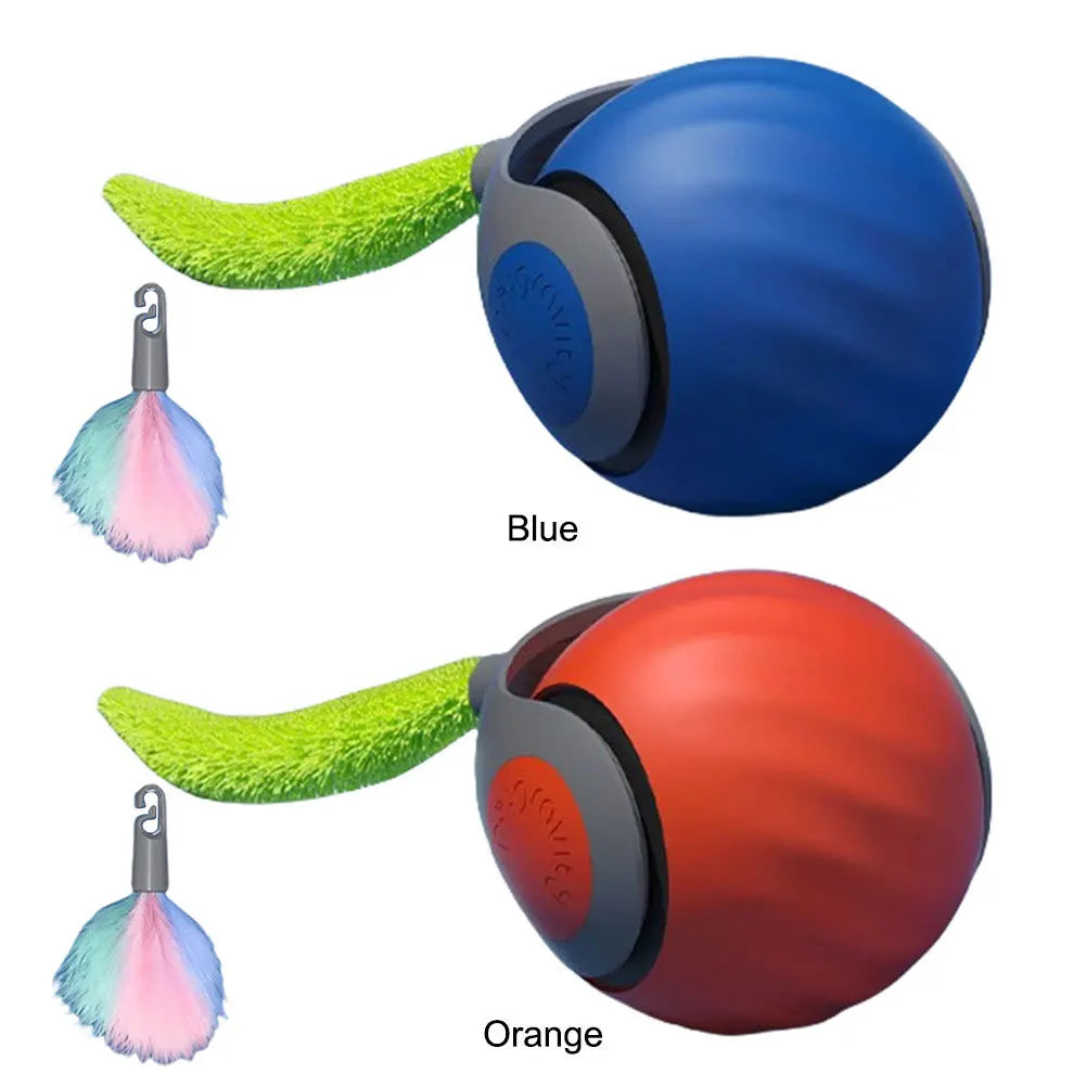 Automatic Moving Cat Ball Smart Toy Two Speed Adjustment Speedy Tail with Replacement Tail