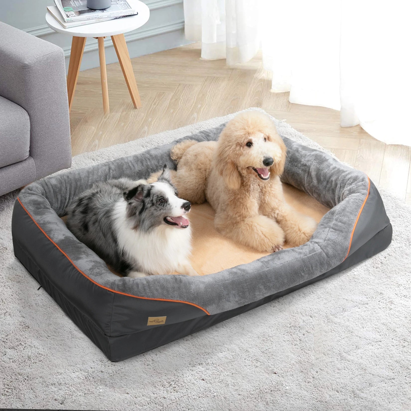Large Dog Bed Soft Comfortable Anti Allergy Warm Fleece, Removable Washable Cover, Waterproof