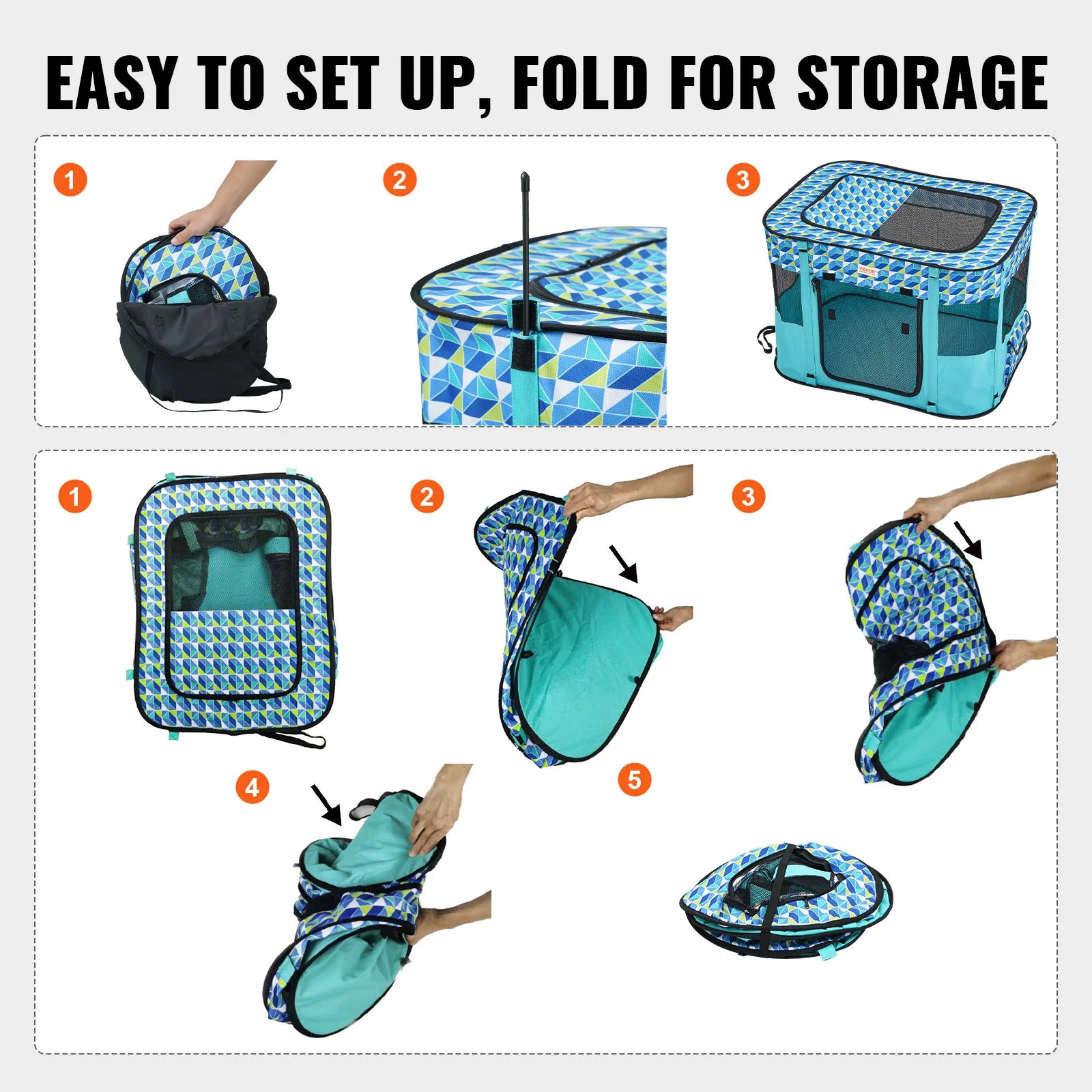 VEVOR Portable, Foldable Pet Playpen Tent Crate Kennel, Waterproof Shelter for Dog Cat Cages