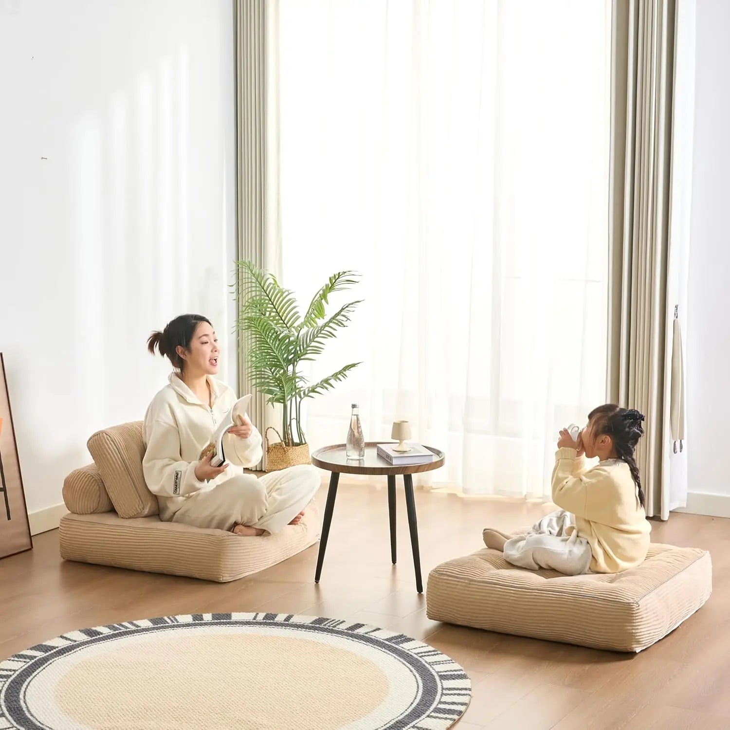 35.4x33.5 Inch Floor Pillow, Large Cushion with Removable Washable Cover - Ultra Soft Plush Filling