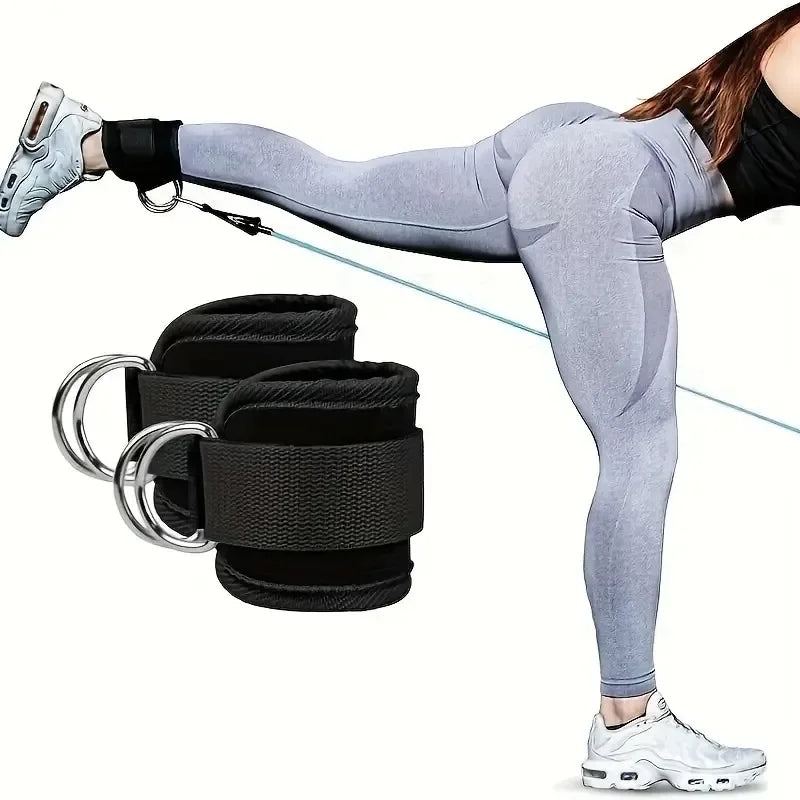 Adjustable Ankle Cuffs - Leg Workout Cuffs for Glute & Thigh Training, Cable Machine Exercise Accessories
