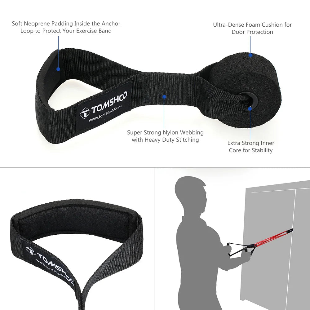 5 Packs Pull Up Assist Loop Bands Set Resistance, Exercise Stretch Bands with Door Anchor and Handles