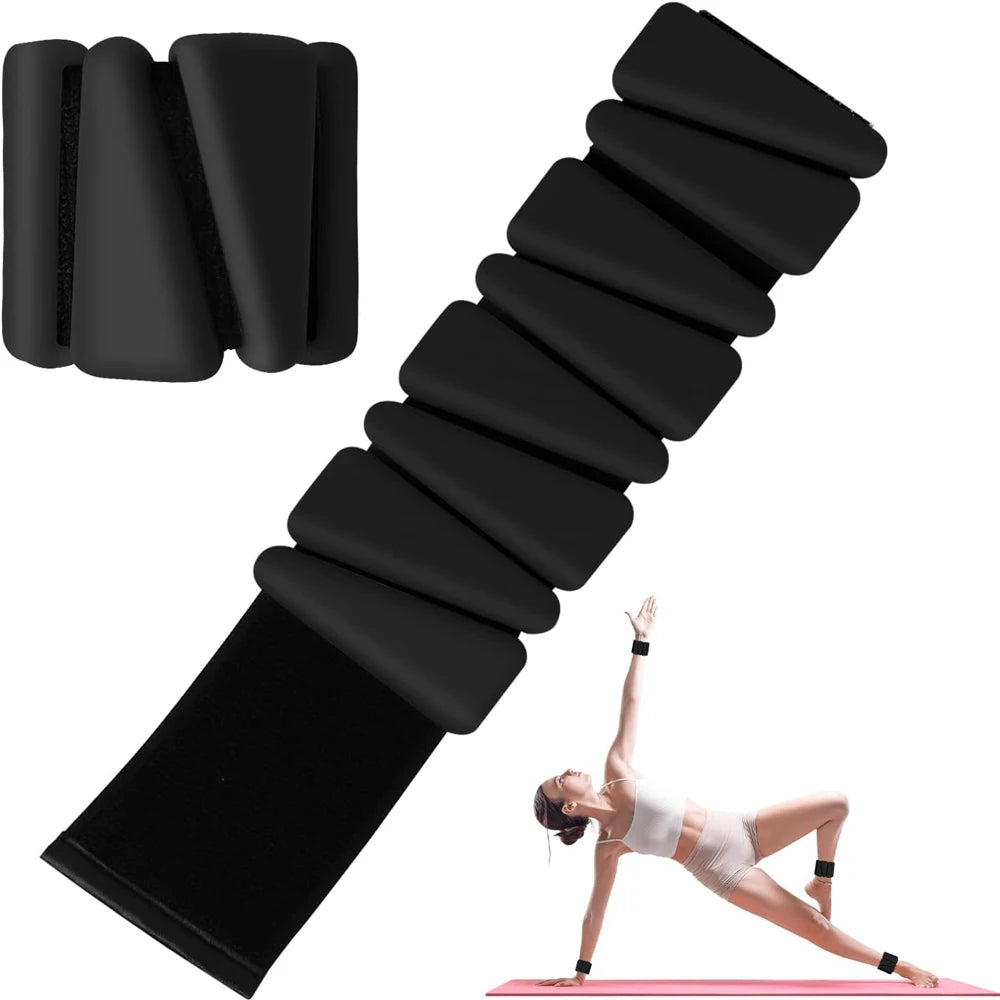 1pair  2-4lbs Adjustable Wrist Ankle Weights - Silicone Strength Training Bracelets for Yoga Running Swimming