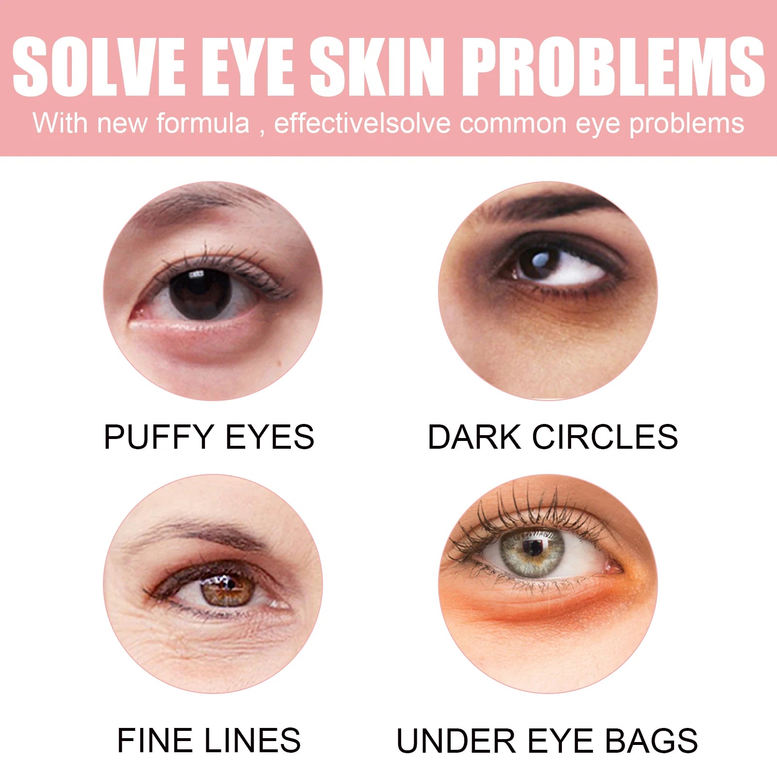 OUHOE 60pcs Rose Eye Mask Fades Fine Lines, Eye Bags, Dark Circles, Moisturizing