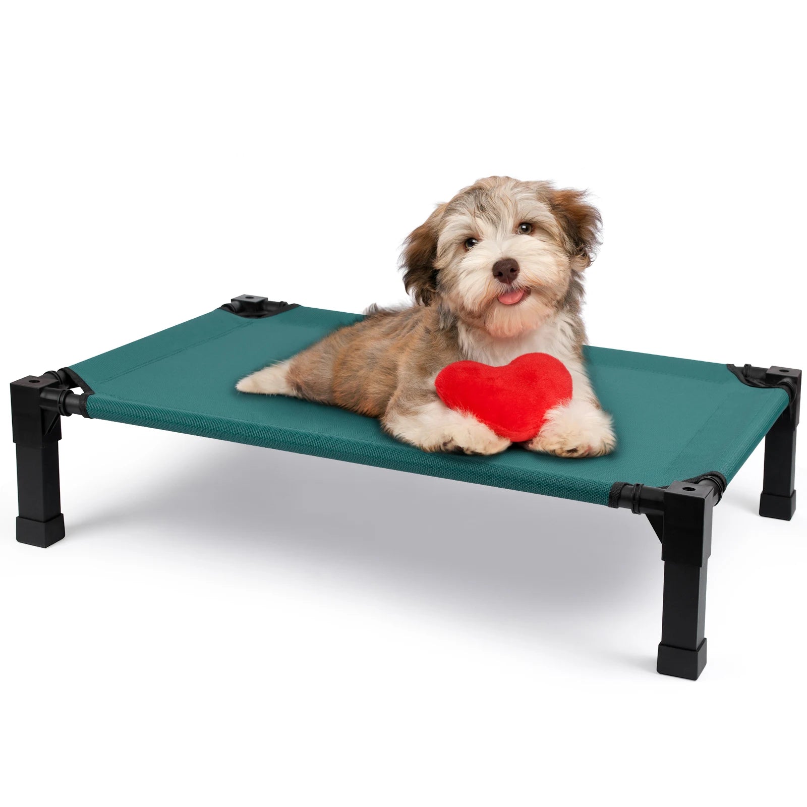 Elevated Dog Bed, Cooling Raised Pet Cot with Chew Proof Washable Breathable Mesh and Metal Frame