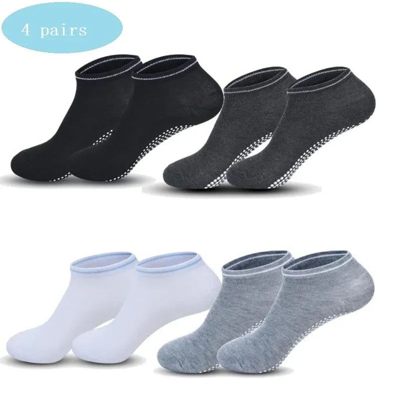 4 pairs Yoga Socks Women Cotton Silicone Non-slip Pilates Grip Towel Socks
