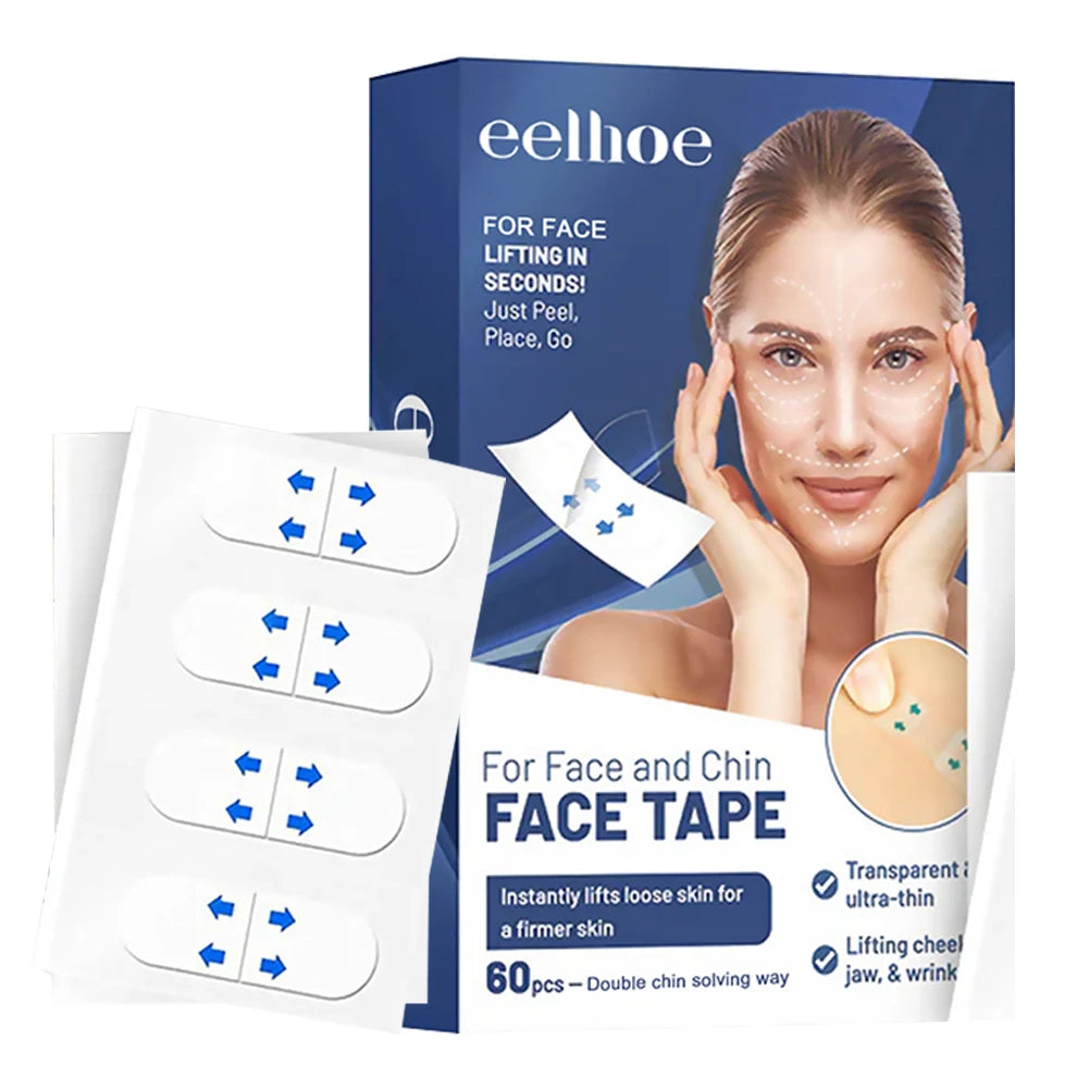 Portable Anti Wrinkle Beauty Stickers 60pcs Anti Wrinkle Face Tape, Waterproof, Elastic Breathable