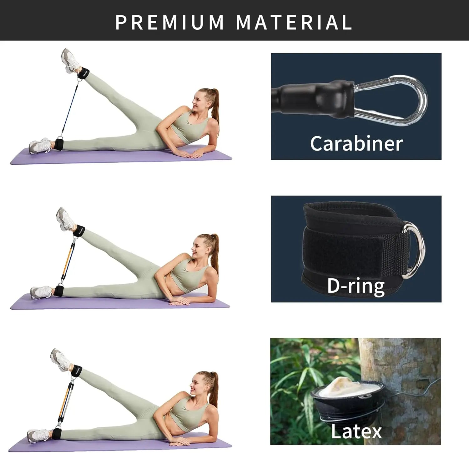 Exercising Resistance Belt, Puller, Leg Strength Training, Tie Strap, Foot Loop Buckle, Elastic Rope Protector