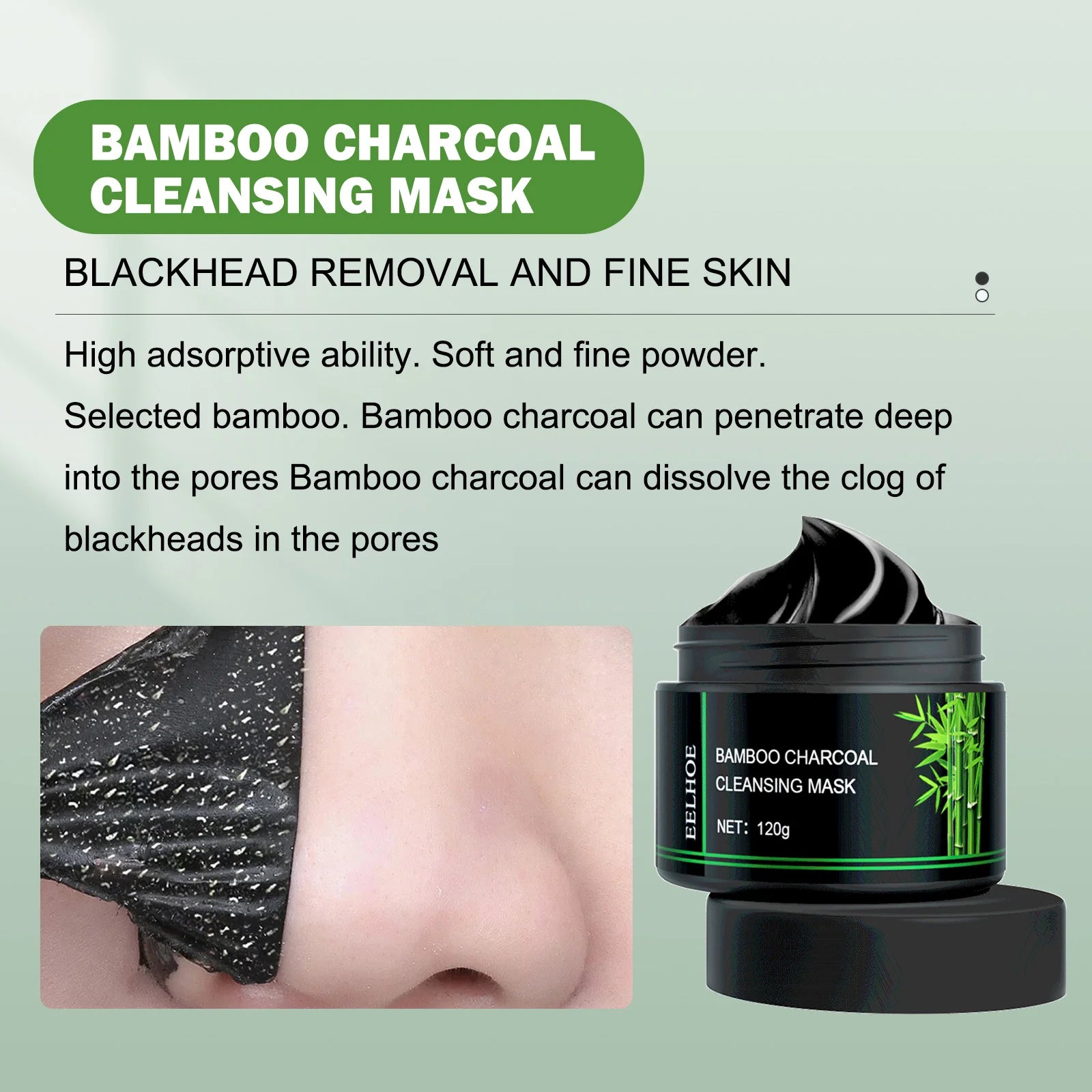 Eelhoe Charcoal Face Mask, Nose Strips, Whitening Toothpaste, Blackhead Remover, Clean Pores Oil Control