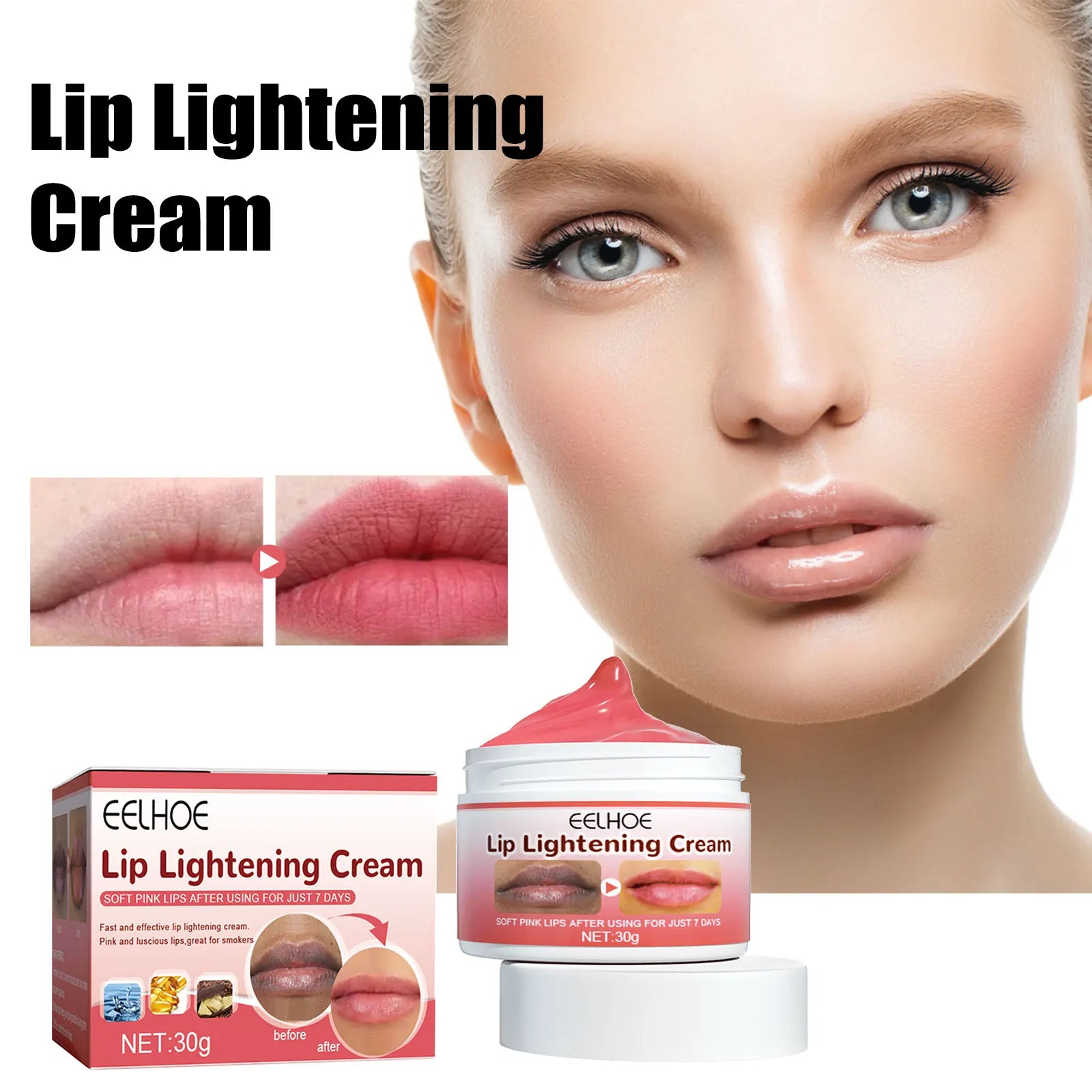 Lip Lightening Care Cream Dark Smoke Lip Removal, Moisturizing, Brighten Fade Lips Line, Anti Crack