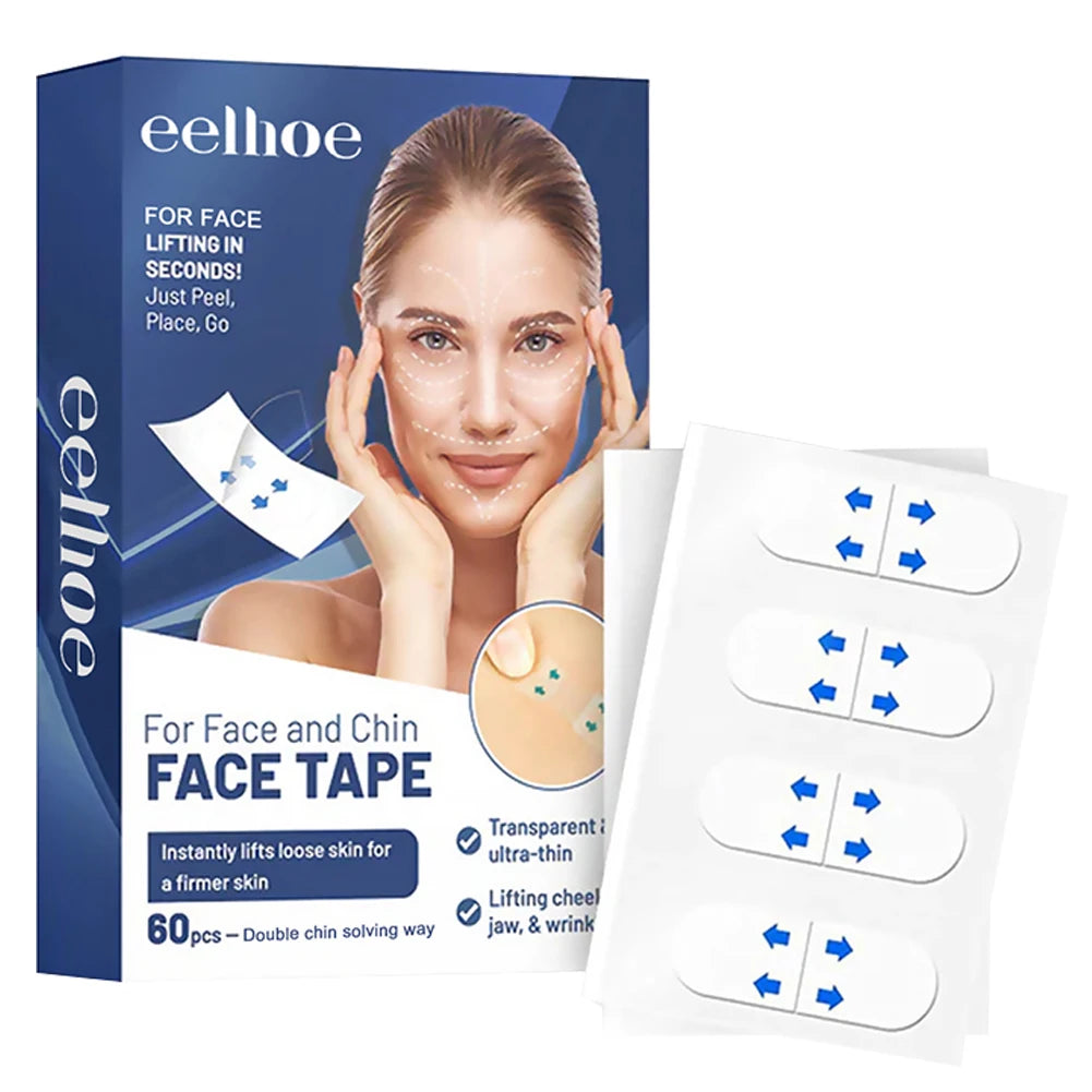Portable Anti Wrinkle Beauty Stickers 60pcs Anti Wrinkle Face Tape, Waterproof, Elastic Breathable
