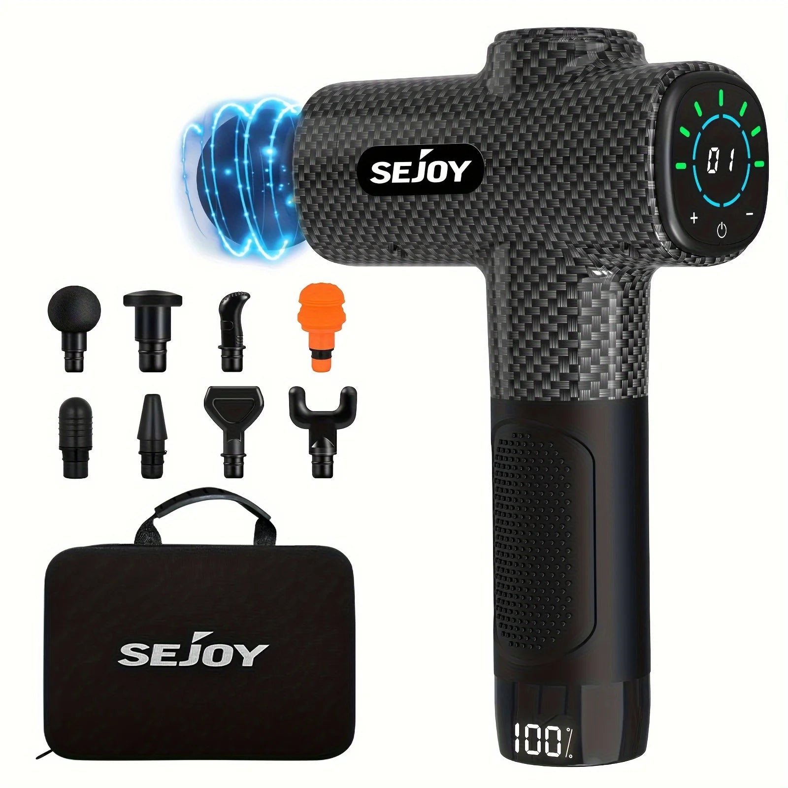 Sejoy 30 speeds Massage Gun, Percussion Massager, Deep Tissue Muscle Vibrating Relaxation