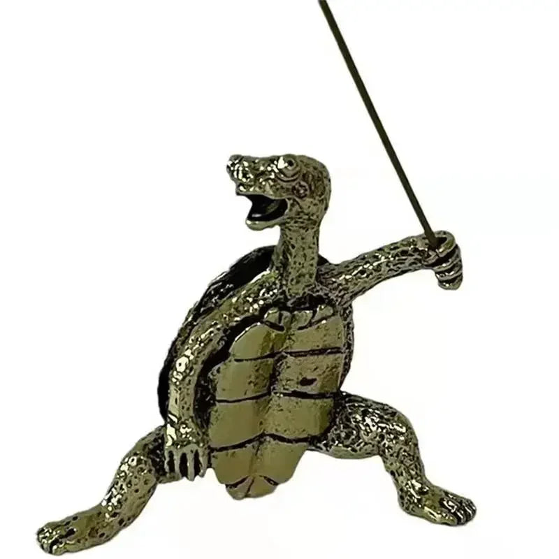 1pcs Mini Turtle Shape Incense Stick Holder Vintage Bronze Animal Incense Burner Stand