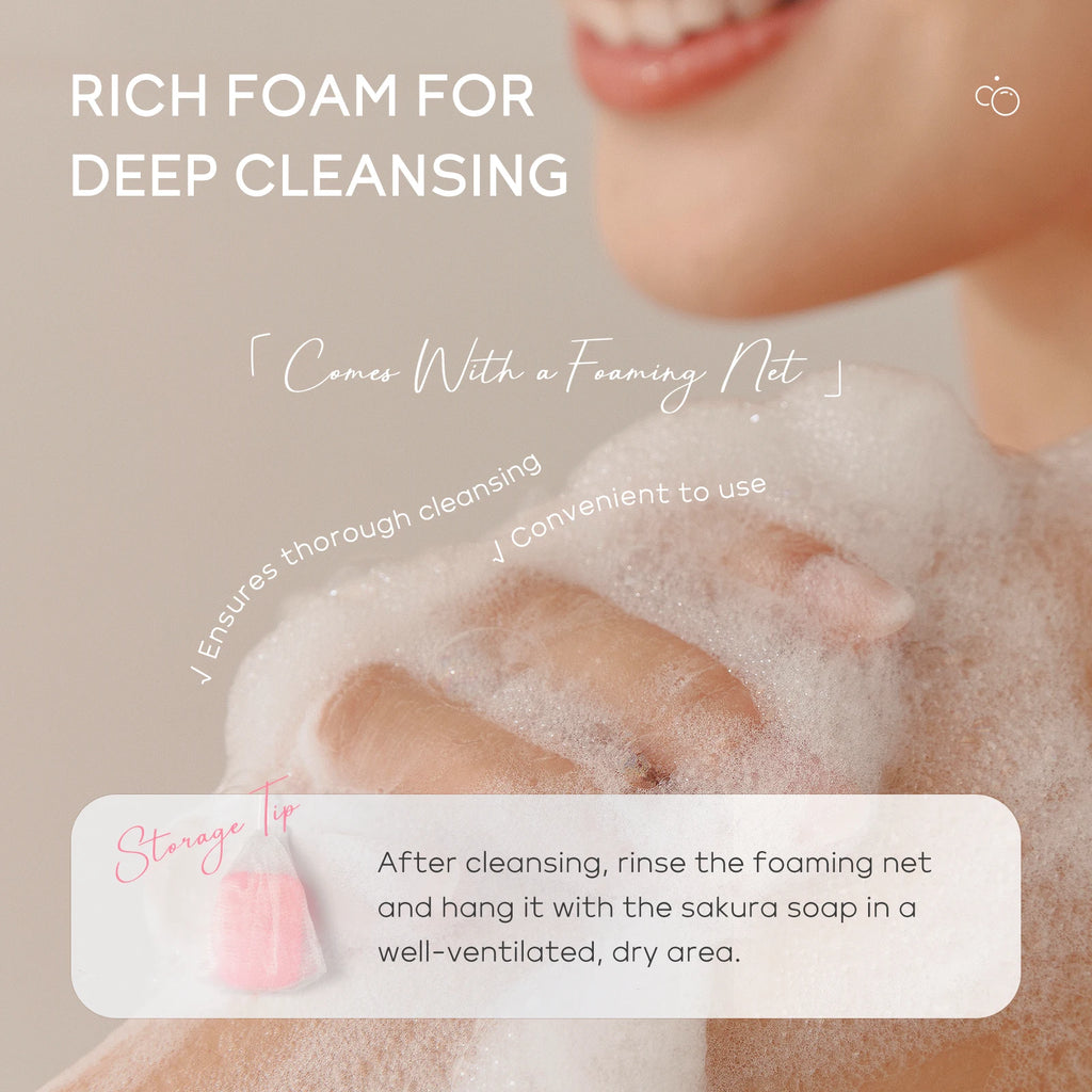 LAIKOU Japan Sakura Bar Soap 5pcs Deep Cleansing Soften Skin Even Tone 90g