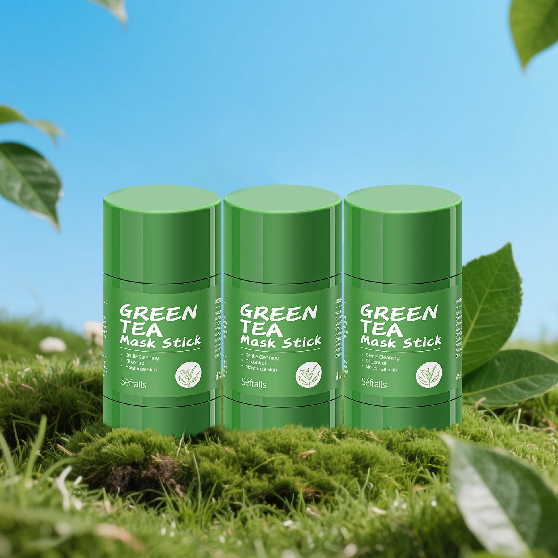 Séfralls Green Tea Solid Mask 40g cleanses pores, removes blackheads, moisturizes lightly
