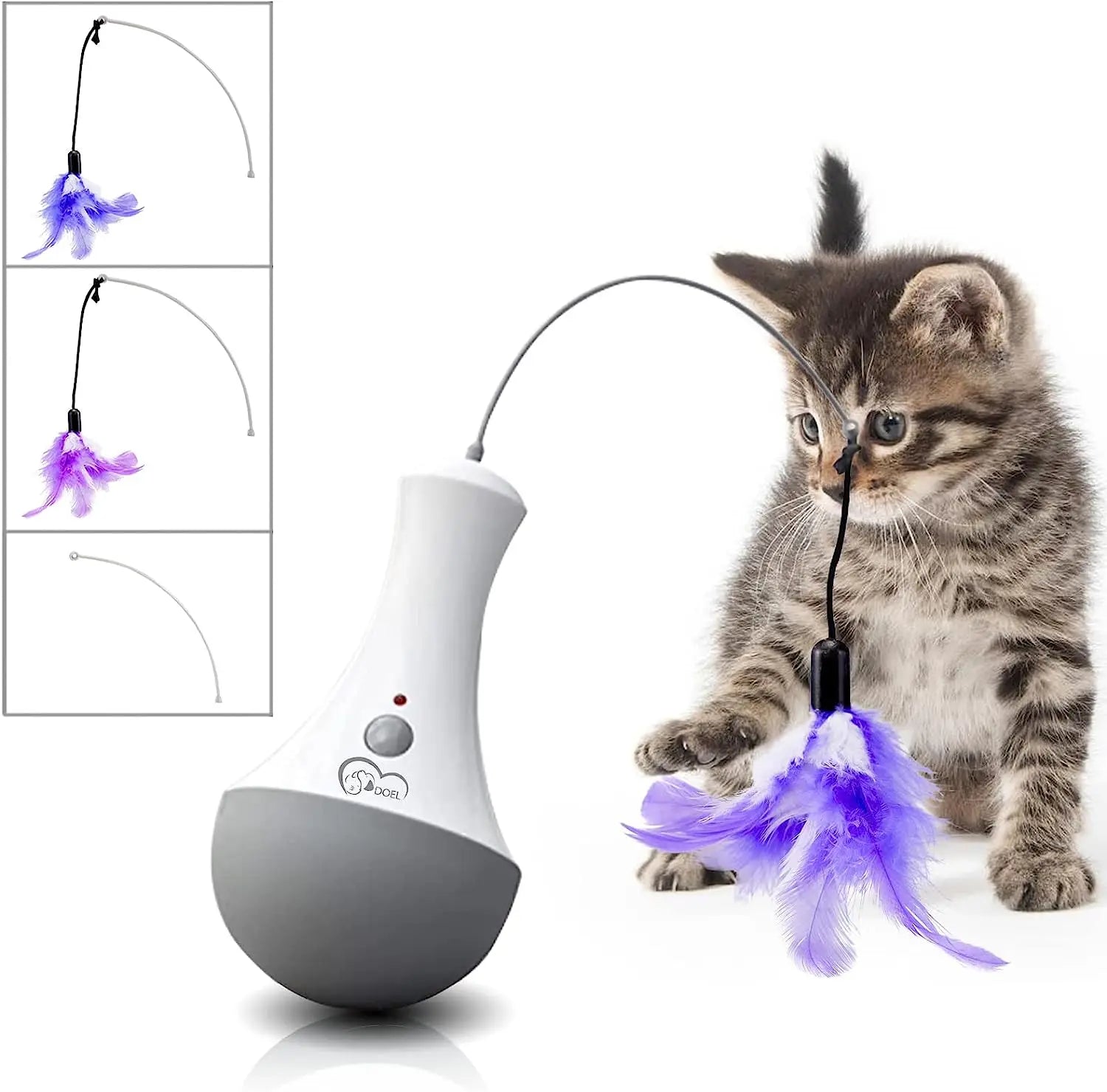 Cat Interactive Toys Funny Feather Teaser Indoor Play Automatic Toy