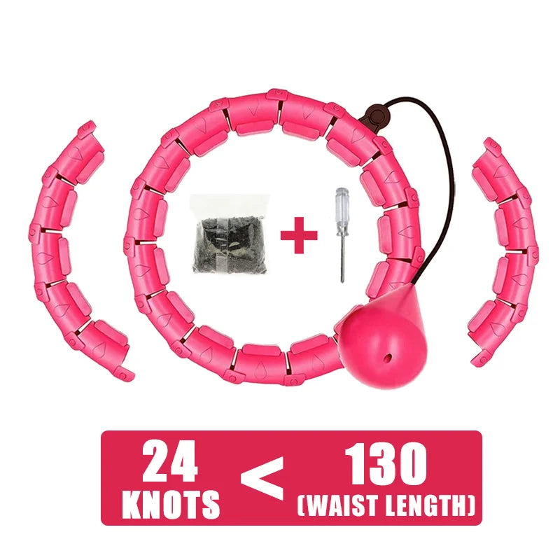 Weighted Fitness Circle Hoops for Weight Loss, Plus Size Smart Exercise 2 in 1 Adjustable with Detachable Knots