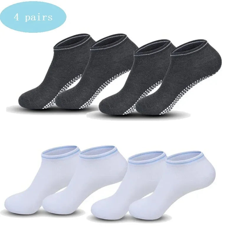 4 pairs Yoga Socks Women Cotton Silicone Non-slip Pilates Grip Towel Socks