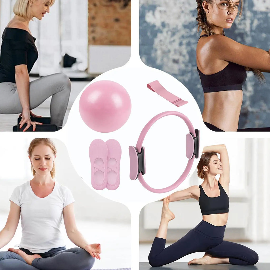 NEW Pilates Ball And Ring Set with Resistance Band for Exercise Workout and Fitness