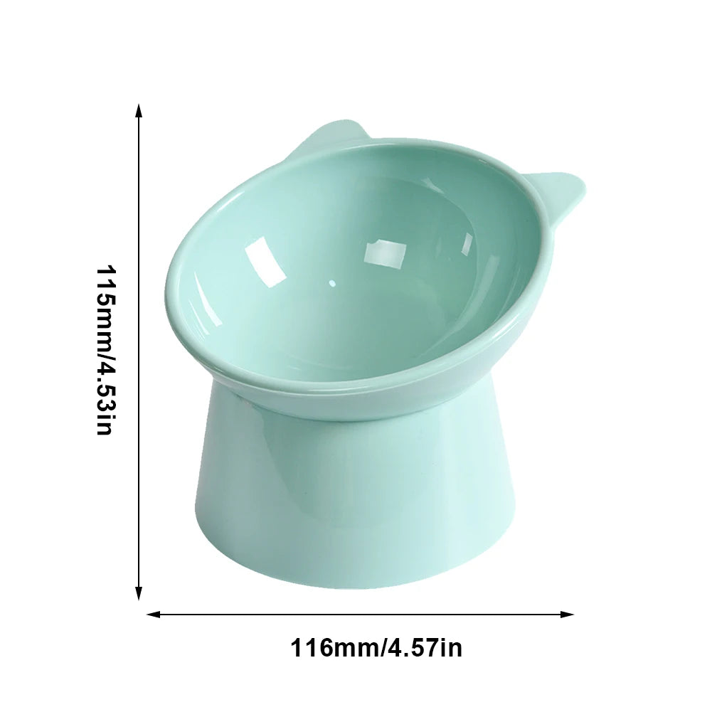 Tilted Cat Food Bowl Ergonomic Raised Bowl for Anti Vomiting, Tall, Non Slip