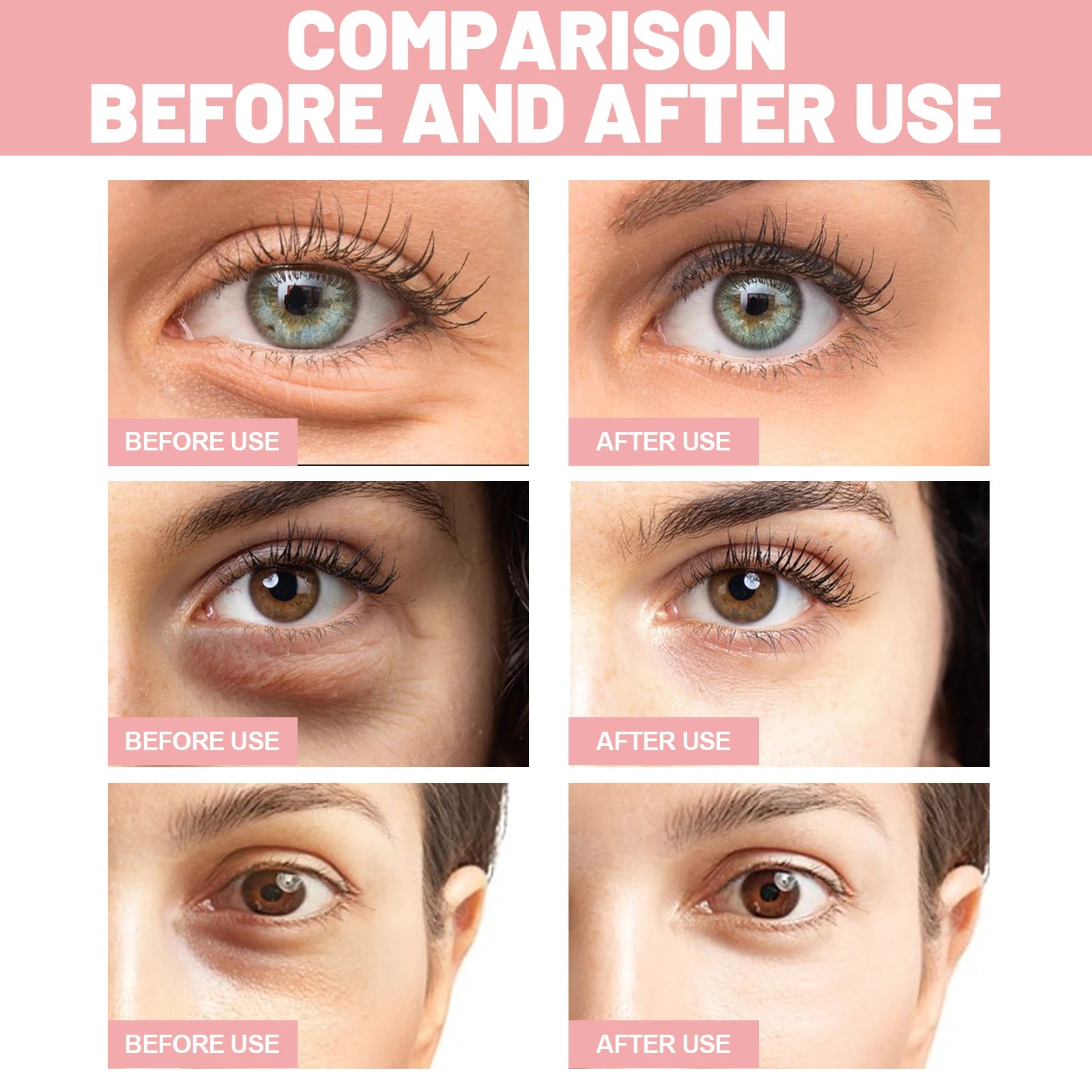 OUHOE 60pcs Rose Eye Mask Fades Fine Lines, Eye Bags, Dark Circles, Moisturizing