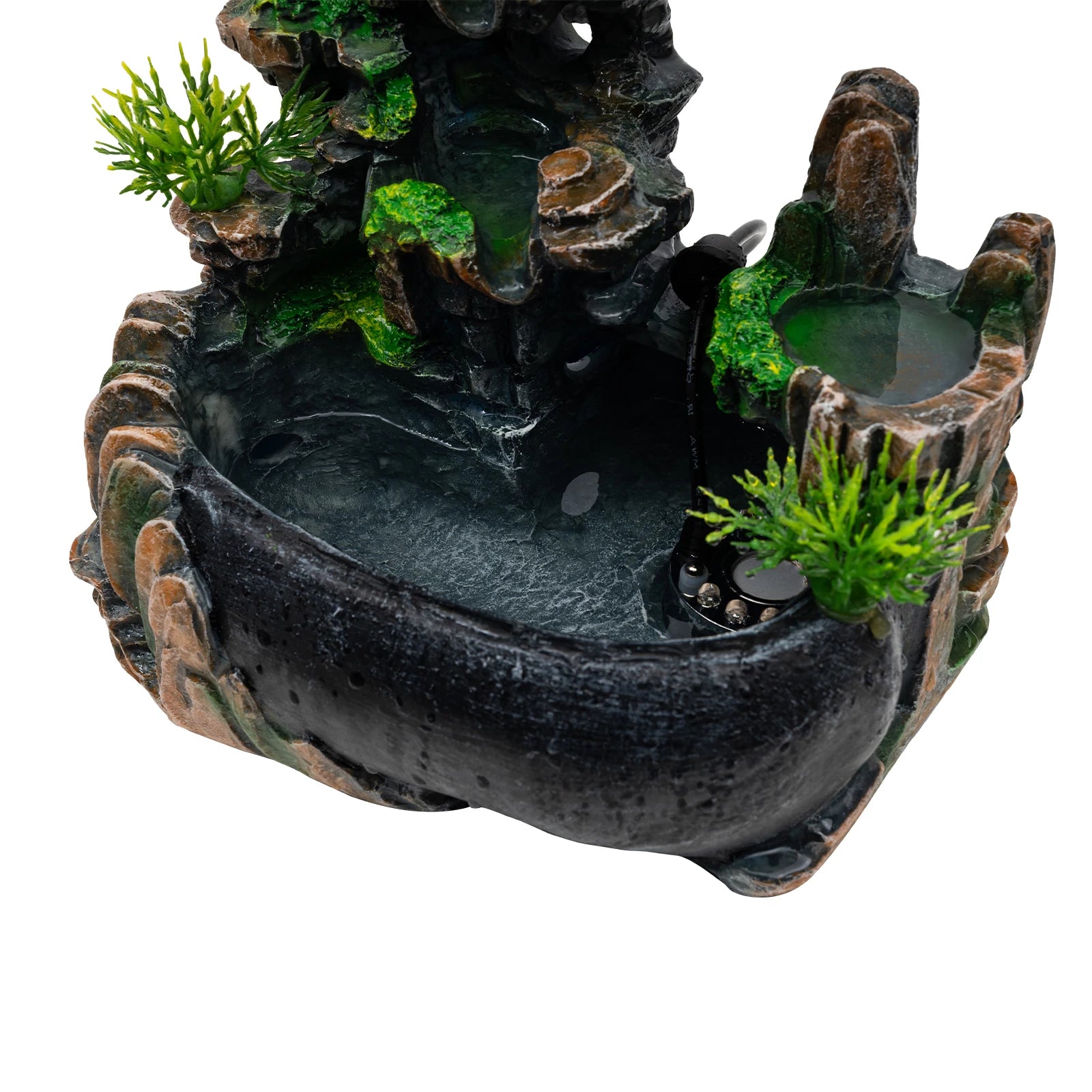 Tabletop Fountain Atomizing Humidifier with Rockery & Bonsai Waterfall Feature Fountain