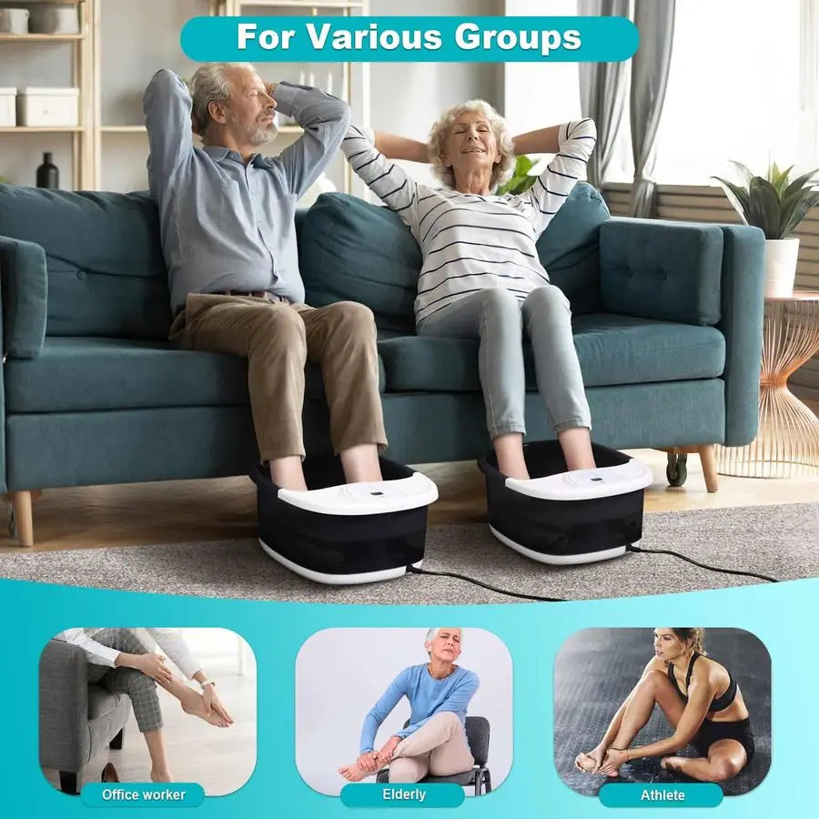 Spa Bath Massager with Heat, Foot Bath with 22 Massage Rollers with Jets and Vibration,