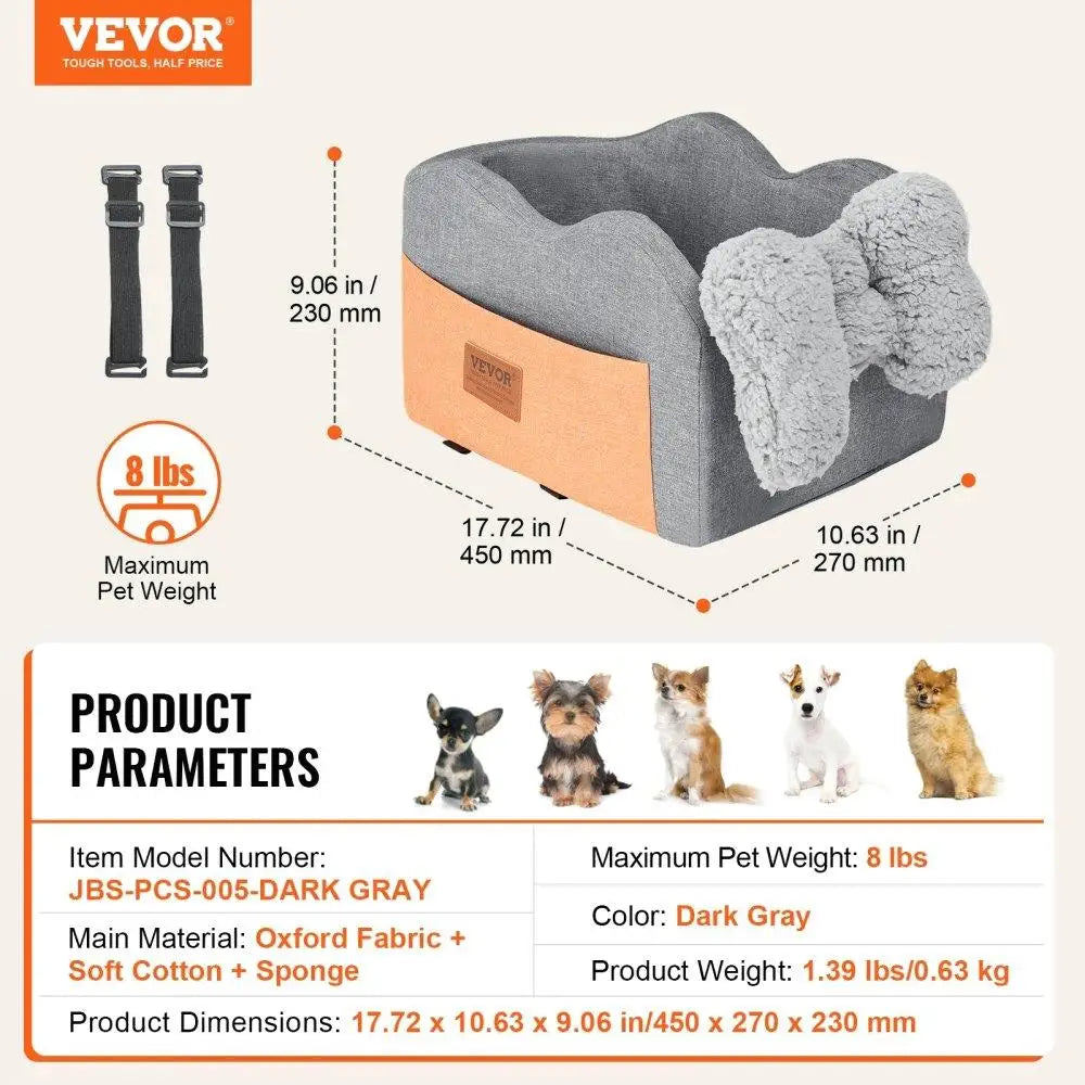 Car Seat Booster Center Console Comfort for small Dogs 8 lbs