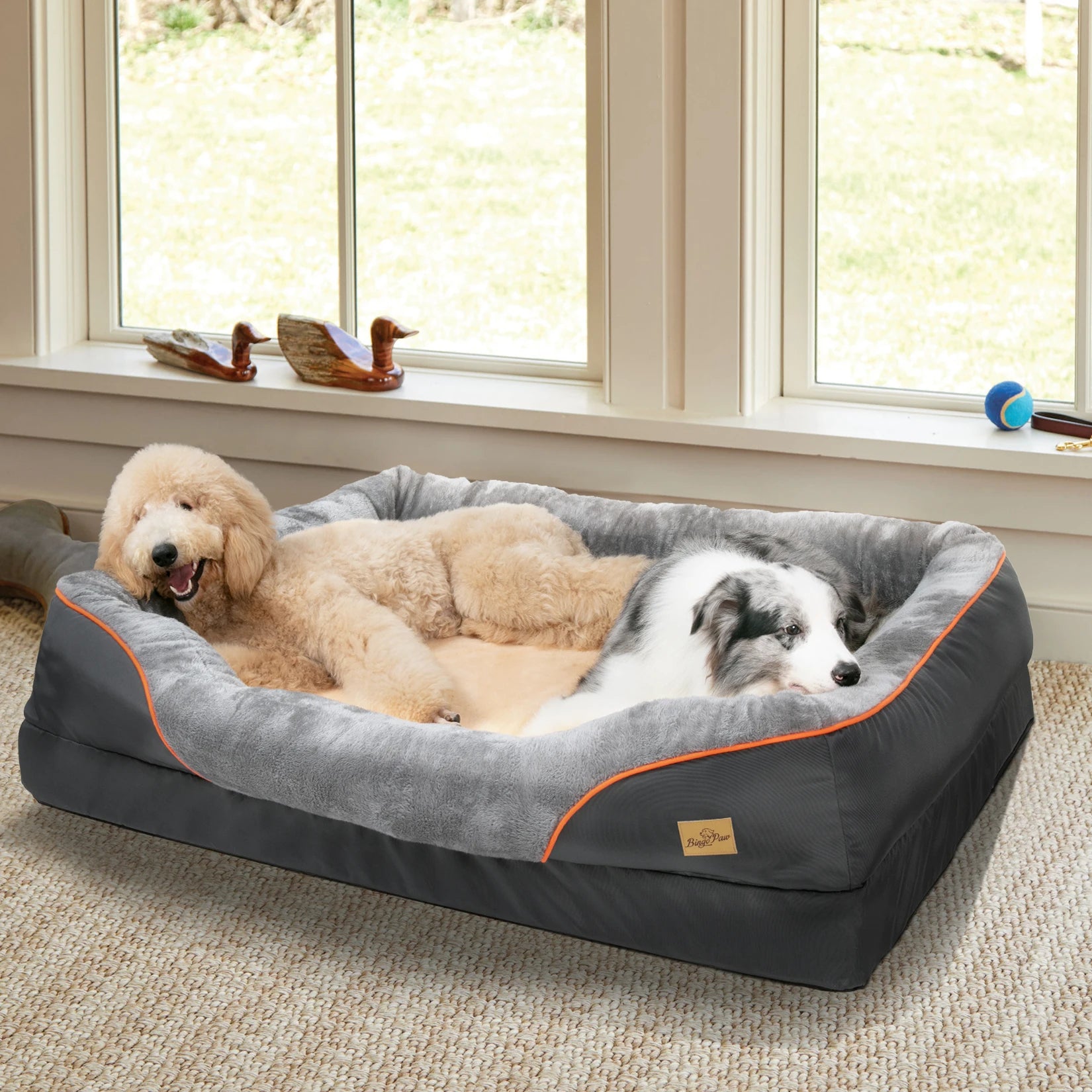 Large Dog Bed Soft Comfortable Anti Allergy Warm Fleece, Removable Washable Cover, Waterproof